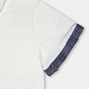 T-shirt bianca dettaglio manica femmina - immagine 3