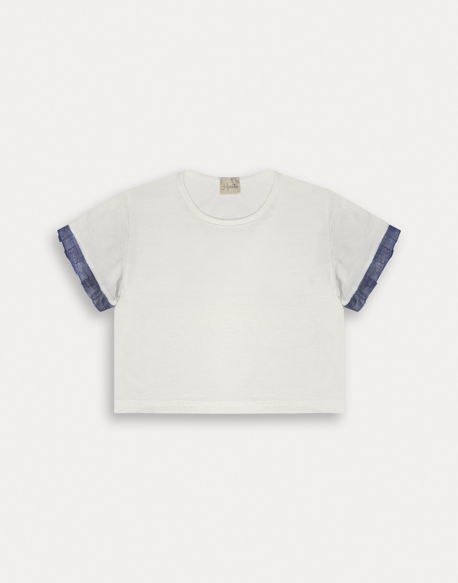 T-shirt bianca dettaglio manica femmina - immagine 4