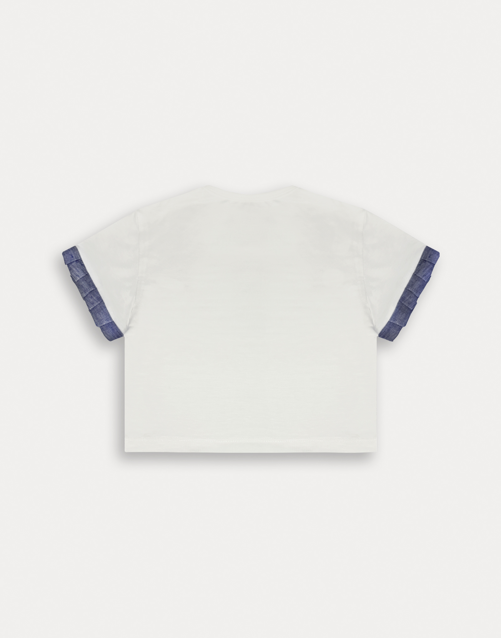 T-shirt bianca dettaglio manica femmina - immagine 2