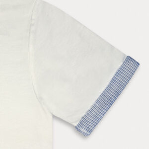 T-shirt naturale riga spalla maschio - immagine 3