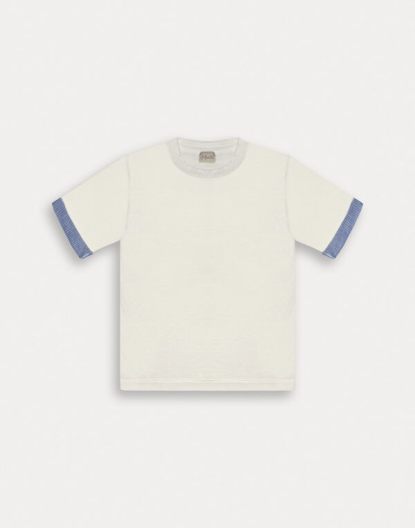 T-shirt naturale riga spalla maschio