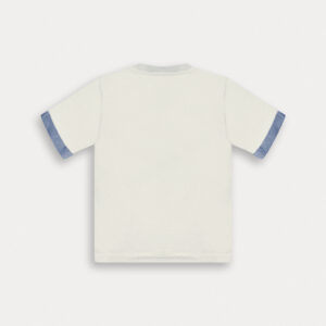 T-shirt naturale riga spalla maschio - immagine 2