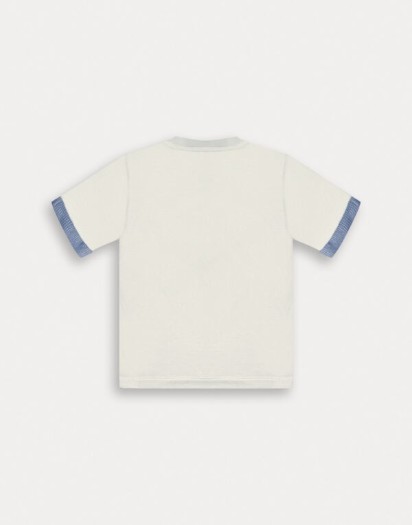 T-shirt naturale riga spalla maschio