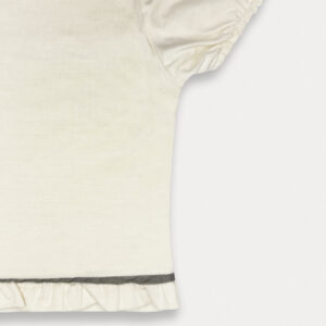 T-shirt naturale dettaglio anteriore avorio femmina - immagine 2