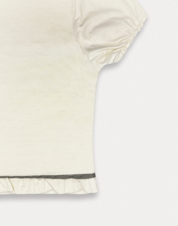 T-shirt naturale dettaglio anteriore avorio femmina