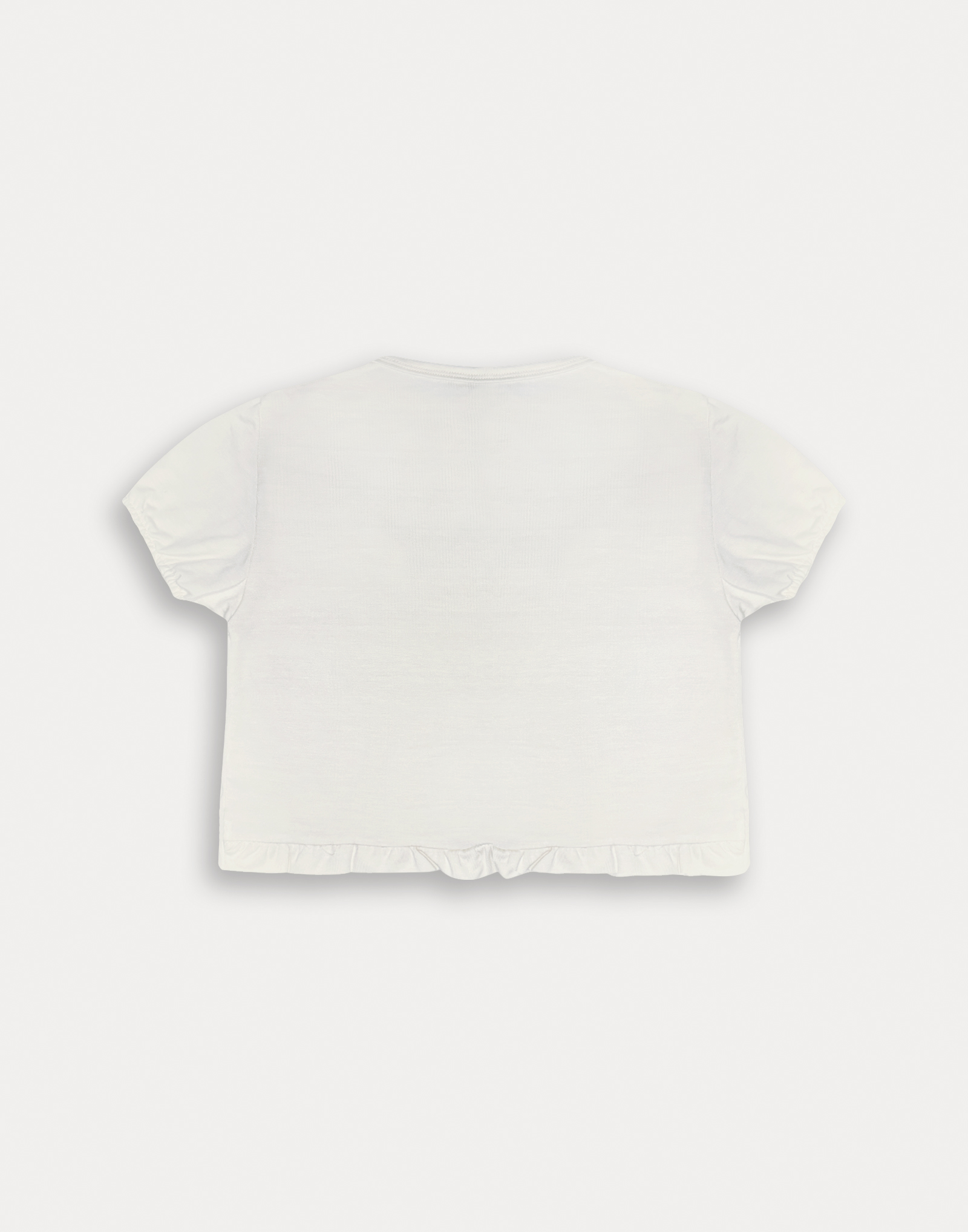 T-shirt bianca con dettaglio anteriore denim femmina - immagine 2